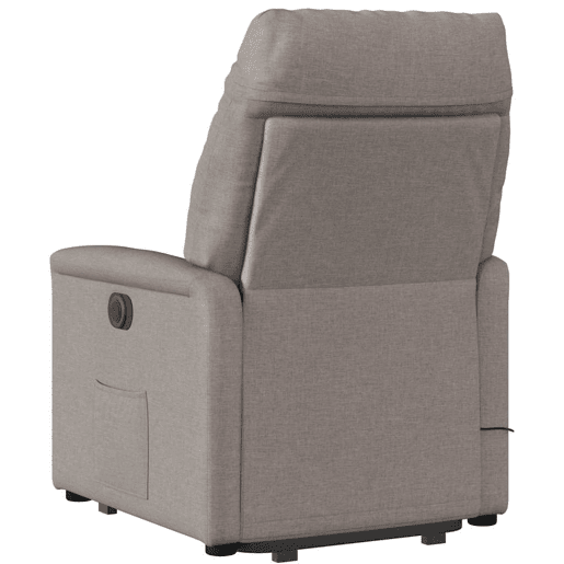 Poltrona elétrica elevatória massagens - Poltrona relax tecido cinza-acastanhado