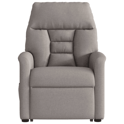 Poltrona elétrica elevatória massagens - Poltrona relax tecido cinza-acastanhado