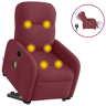 Poltrona elevatória de massagens elétrica - Poltrona relax tecido vermelho tinto
