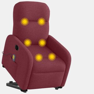 Poltrona elevatória de massagens elétrica - Poltrona relax tecido vermelho tinto