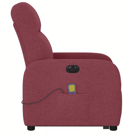 Poltrona elevatória de massagens elétrica - Poltrona relax tecido vermelho tinto Poltrona elevatória de massagens elétrica - Poltrona relax tecido vermelho tinto