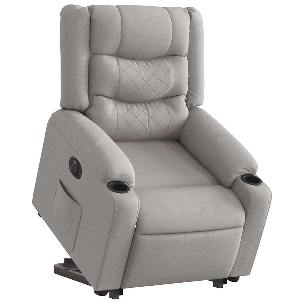 Sillón eléctrico reclinable elevable - sillón relax de tela gris nube