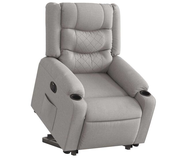 Sillón eléctrico reclinable elevable - sillón relax de tela gris nube