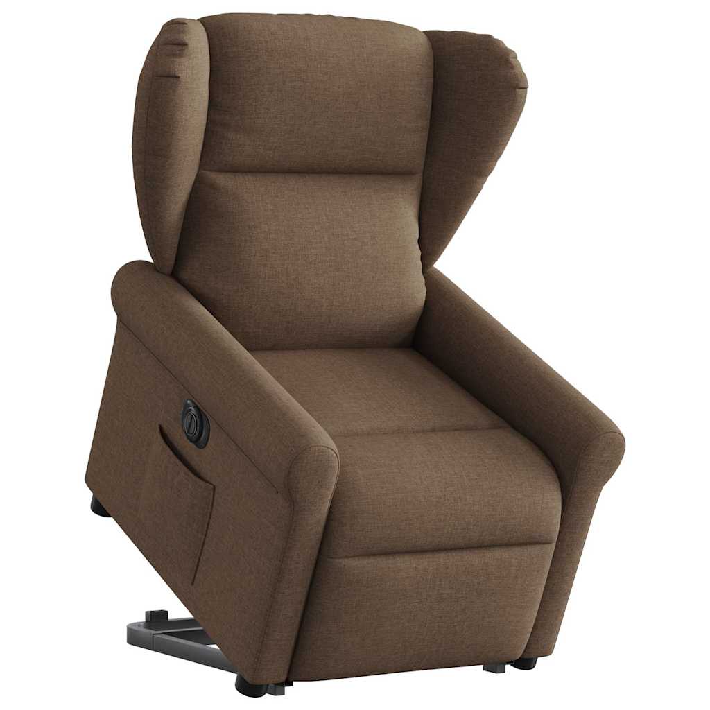 Sillón eléctrico reclinable elevable - sillón relax de tela marrón