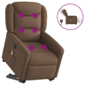 Poltrona elétrica elevatória massagens - Poltrona relax tecido castanho