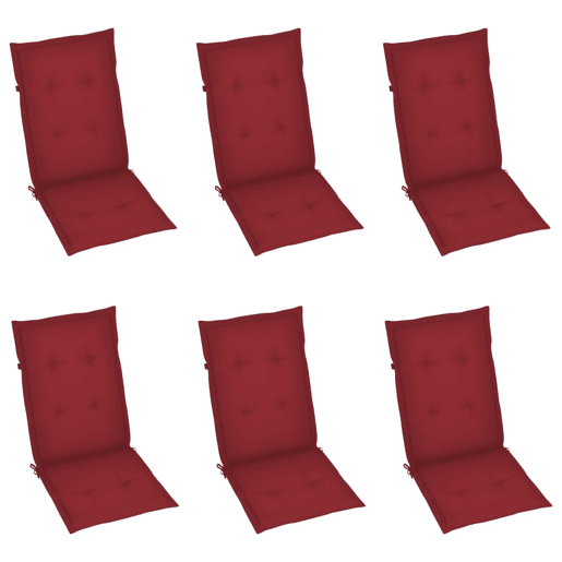 Cadeiras de jardim - Cadeiras de exterior dobráveis c almofadões 6 pcs acácia maciça