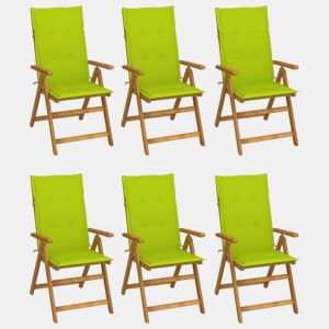 Cadeiras de jardim - Cadeiras de exterior dobráveis c almofadões 6 pcs acácia maciça