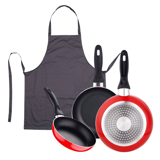 Set de frigideiras San Ignacio de 3 peças + avental