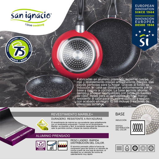 Set de frigideiras San Ignacio de 3 peças + avental Set de frigideiras San Ignacio de 3 peças + avental