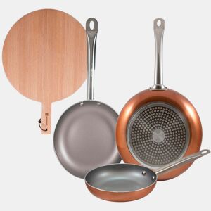 Set de frigideiras San Ignacio de 3 peças + tábua de corte