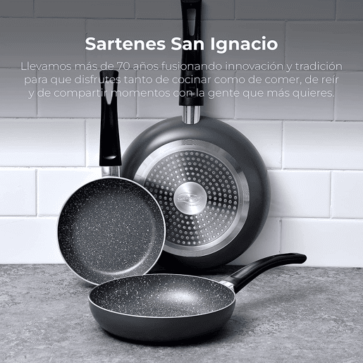 Set de frigideiras San Ignacio de 3 peças + Set de facas