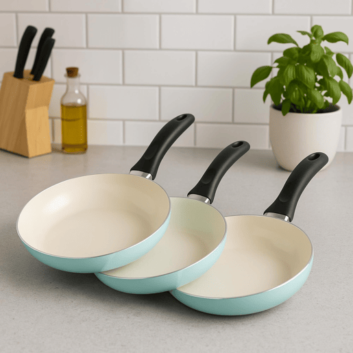 Set de frigideiras San Ignacio de 3 peças + Set de utensílios