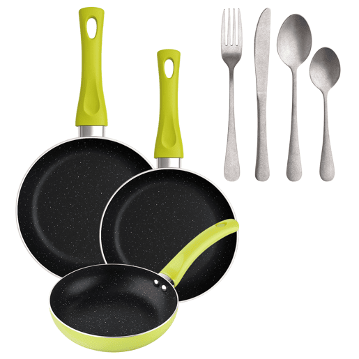 Set de frigideiras San Ignacio com 3 peças + 16 talheres