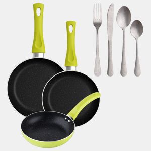 Set de frigideiras San Ignacio com 3 peças + 16 talheres
