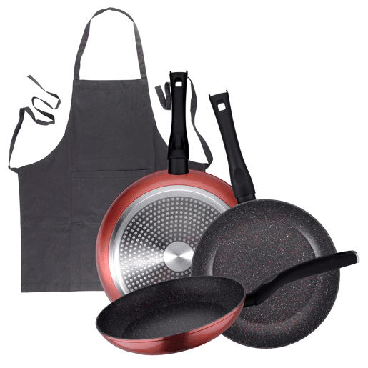 Set de frigideiras San Ignacio de 3 peças + avental
