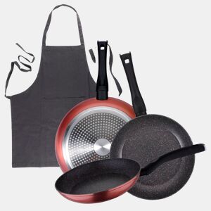Set de frigideiras San Ignacio de 3 peças + avental