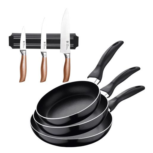 Set de frigideiras San Ignacio de 3 peças + Set de facas