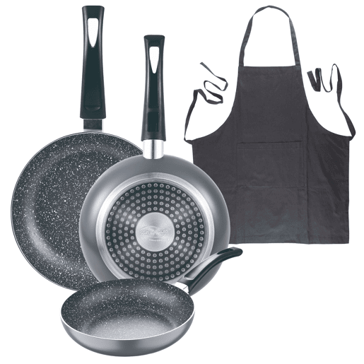 Set de frigideiras San Ignacio de 3 peças + avental