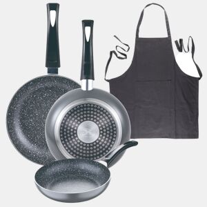 Set de frigideiras San Ignacio de 3 peças + avental