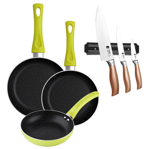 Set de frigideiras San Ignacio de 3 peças + Set de facas
