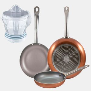 Set de frigideiras San Ignacio de 3 peças + espremedor de frutas