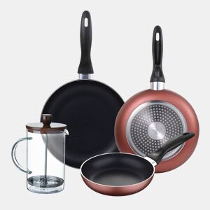 Set de frigideiras San Ignacio de 3 peças + cafeteira francesa