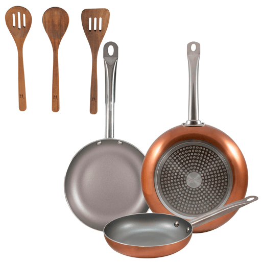 Set de frigideiras San Ignacio de 3 peças + Set de utensílios
