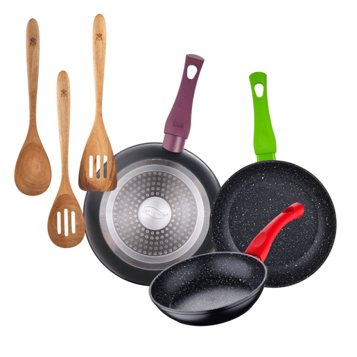 Set de frigideiras San Ignacio de 3 peças + Set de utensílios