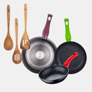 Set de frigideiras San Ignacio de 3 peças + Set de utensílios