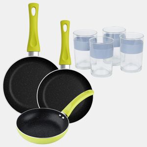 Set de 3 frigideiras San Ignacio + Set de 4 copos