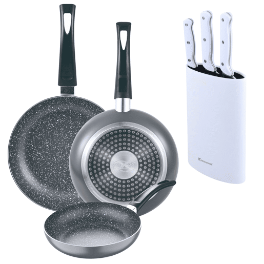 Set de frigideiras San Ignacio de 3 peças + Set de facas