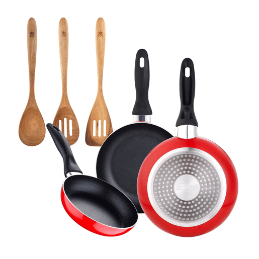 Set de frigideiras San Ignacio de 3 peças + Set de utensílios