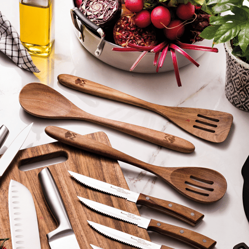 Set de frigideiras San Ignacio de 3 peças + Set de utensílios