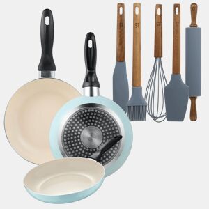 Set de frigideiras San Ignacio com 3 peças + Set de utensílios