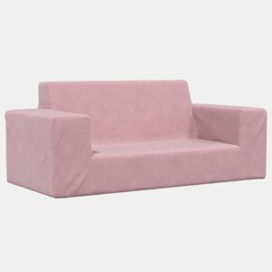 Sofá infantil, Sofá para criança de 2 lugares pelúcia rosa
