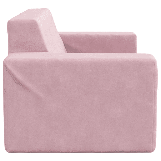 Sofá infantil, Sofá para criança de 2 lugares pelúcia rosa