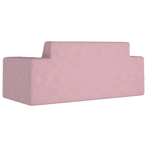 Sofá infantil, Sofá para criança de 2 lugares pelúcia rosa
