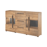 Aparador 2 portas 3 gavetas com LED Louis madeira
