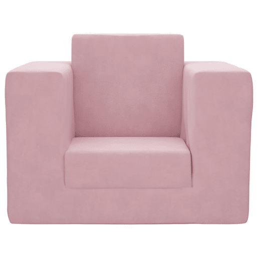 Sofá-cama infantil de pelúcia rosa Sofá-cama infantil de pelúcia rosa
