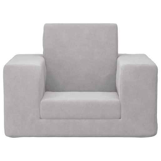 Sofá-cama infantil pelúcia macia cinzento-claro Sofá-cama infantil pelúcia macia cinzento-claro