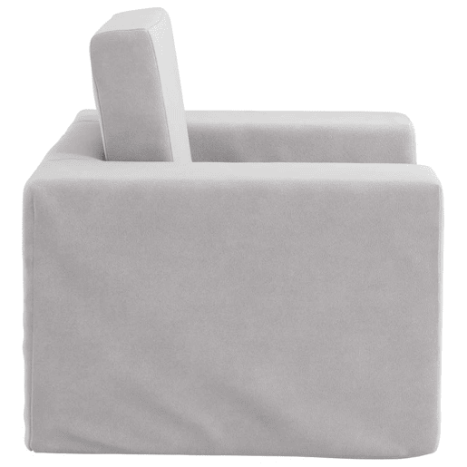 Sofá-cama infantil pelúcia macia cinzento-claro Sofá-cama infantil pelúcia macia cinzento-claro