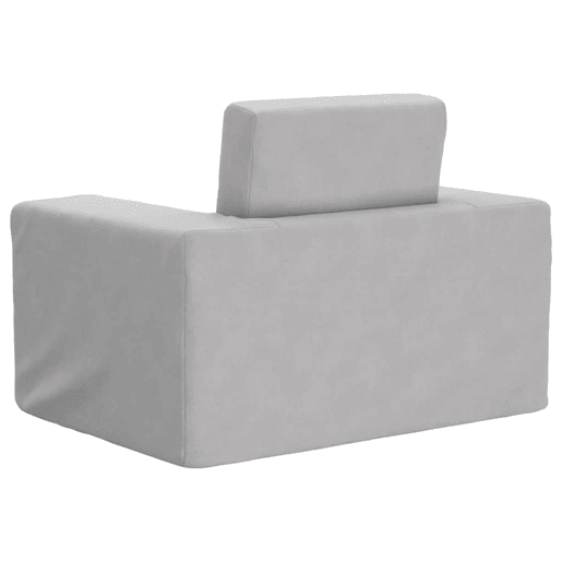 Sofá-cama infantil pelúcia macia cinzento-claro Sofá-cama infantil pelúcia macia cinzento-claro