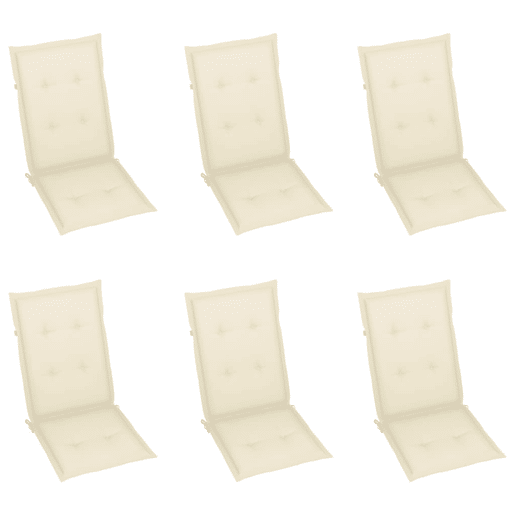 Cadeiras de jardim - Cadeiras de exterior dobráveis c almofadões 6 pcs acácia maciça