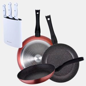 Set de frigideiras San Ignacio de 3 peças + Set de facas
