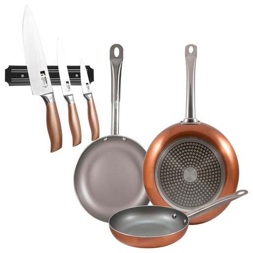 Set de frigideiras San Ignacio de 3 peças + Set de facas