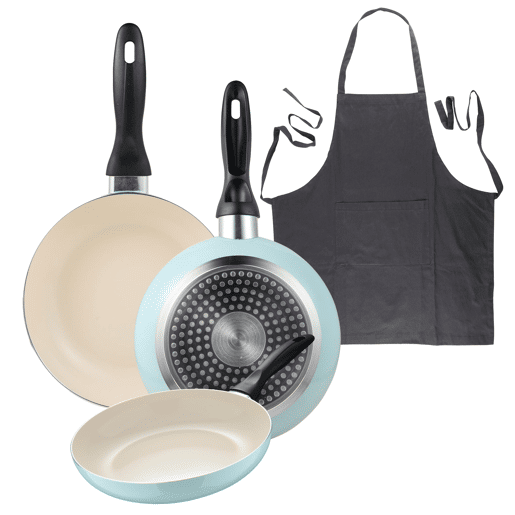 Set de frigideiras San Ignacio de 3 peças + avental