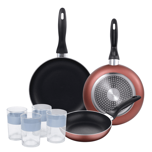 Set de 3 frigideiras San Ignacio + Set de 4 copos Set de 3 frigideiras San Ignacio + Set de 4 copos