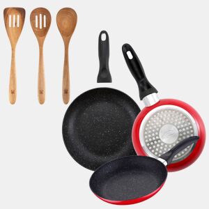 Set de frigideiras San Ignacio de 3 peças + Set de utensílios