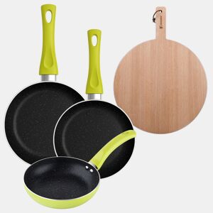 Set de frigideiras San Ignacio de 3 peças + tábua de corte