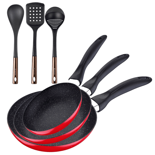 Set de frigideiras San Ignacio de 3 peças + Set de utensílios